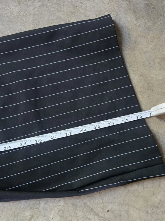 Vintage Black Pinstripe Crop Top & Wide-Leg Pant Set Xxs Xs - Picture 12 of 16